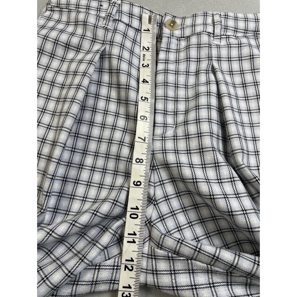 Hollister Ultra High Rise Pants Womens Blue White Plaid Casual Pleated Front‎ SM - Picture 13 of 15